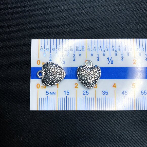 Hearts on Hearts Puff Charm, Antique Silver - Picture 2 of 2